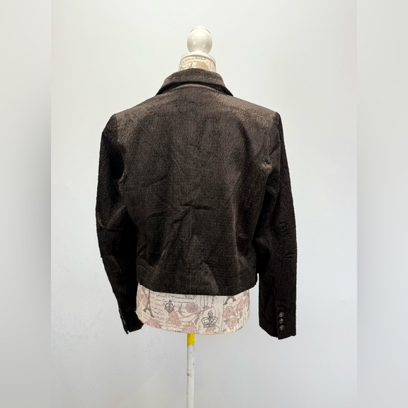 DEMOCRACY Brown corduroy crop blazer size S - Picture 6 of 13